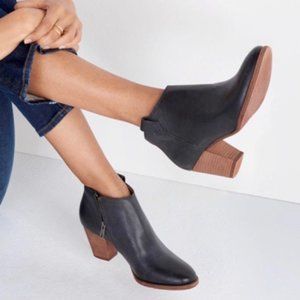 Madewell "Billie" Bootie Black Zip-Up Ankle Boot (W Size 7.5)